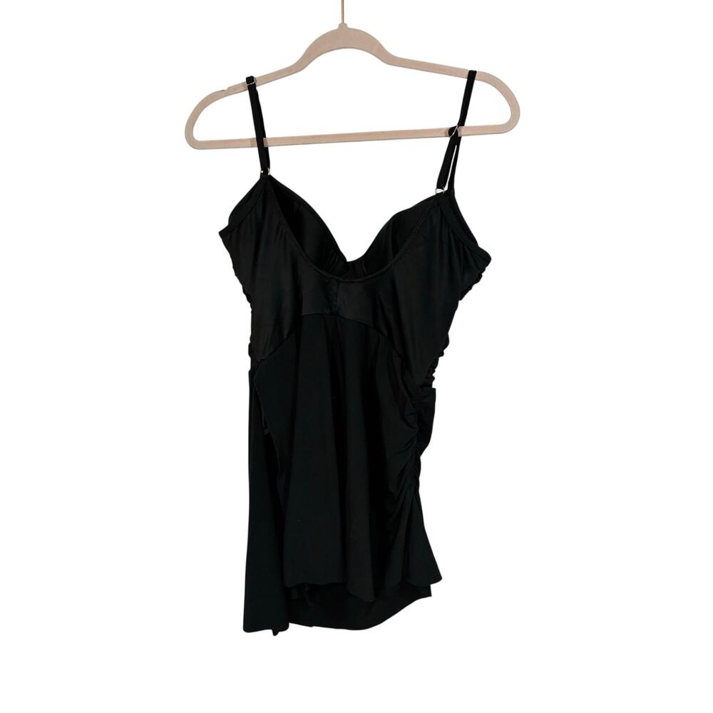 Miracle Suit Magicsuit Rita Black Swimsuit Ruched Flyaway Tummy Control Size 14 - Picture 2 of 7